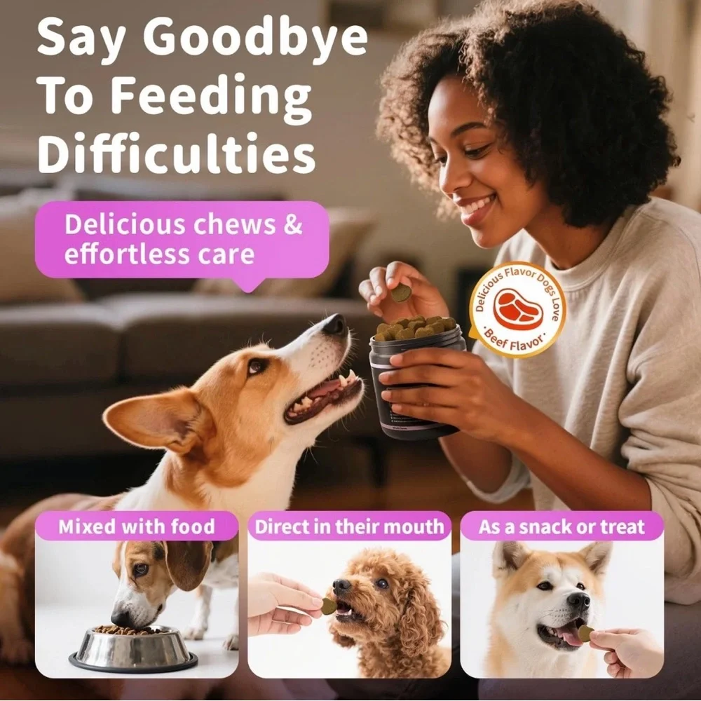 Poppow Itch & Immune Dog Chews - AIDS in SkinComfort & Calming - 90 count